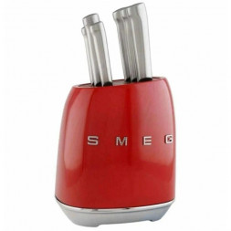 Набор ножей Smeg 7 в 1 темно красный