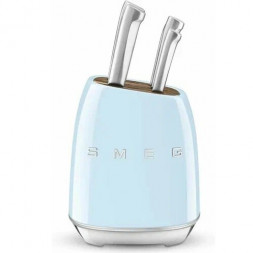 Набор бытовых ножей SMEG из 7 предметов с подставкой, голубой