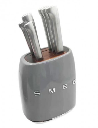 Набор ножей Smeg 7 в 1 серый