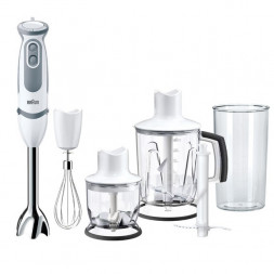 Погружной блендер Braun MQ5245WH, мощность 1000Вт, 21 скорость, защита от брызг, плавная регулировка