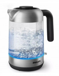 Чайник PHILIPS HD9339/80, 1,7 л, 2200 Вт, закрытый нагревательный элемент, стекло, серебристый