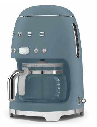 Кофеварка Smeg &quot;Синий Шторм&quot; DCF02SBMEU, 1000 Вт, противокапельный механизм, постоянная фильтрация