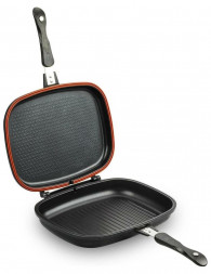 Сковорода Tefal Easy Plus A6339084, рифленое дно, для всех плит (кроме индукционных), алюминий, 32х24 см