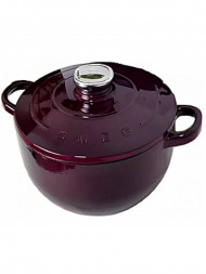 Кастрюля Smeg чугун 4.2 л, 24 см бордовый