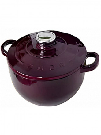 Кастрюля Smeg чугун 4.2 л, 24 см бордовый