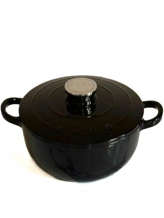 Кастрюля Smeg чугун 4.2 л, 24 см черный