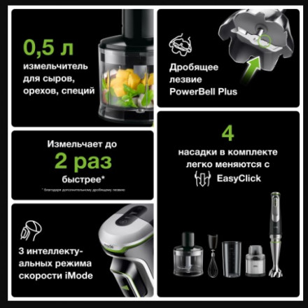 Погружной блендер Braun MQ 9138XI, черный/металлик