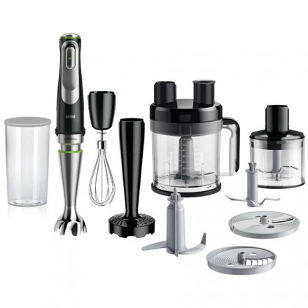 Погружной блендер Braun MQ9187XLI, 3 скорости, 1200Вт, черный