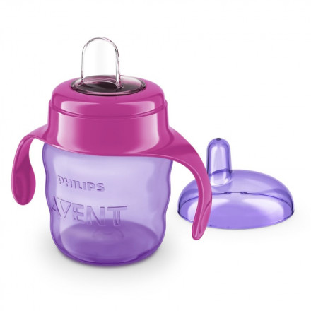 Поильник-непроливайка Philips AVENT SCF551/00, 200 мл, фиолетовый/малиновый, защита от проливаний